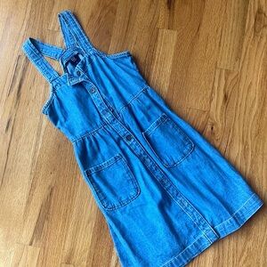 Gap denim button down jumper dress girls small
